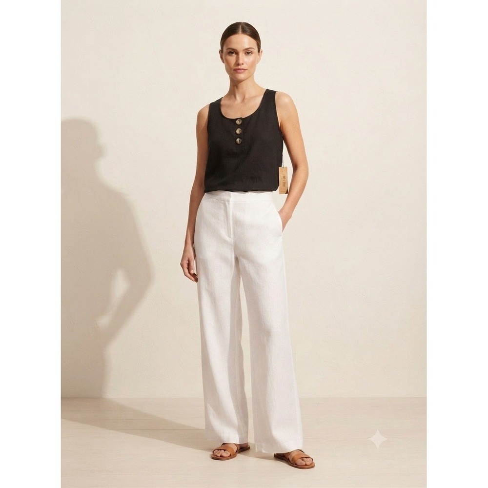 NWT POPLINEN Essential Black Sleeveless Top Neutral Minimalist Size S